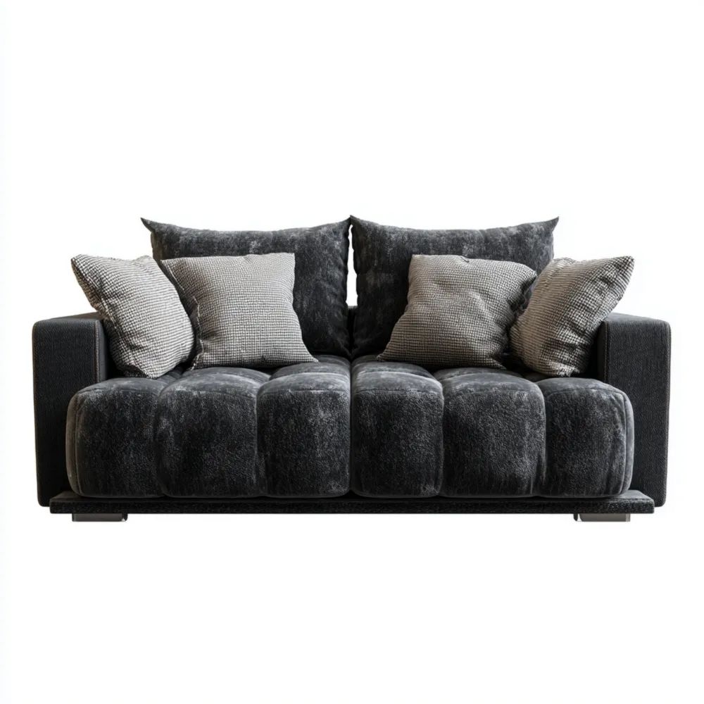 2-Sitzer-Sofa Stoffpolsterung 150x85x70 cm – Dunkelgrau – Modernes Des