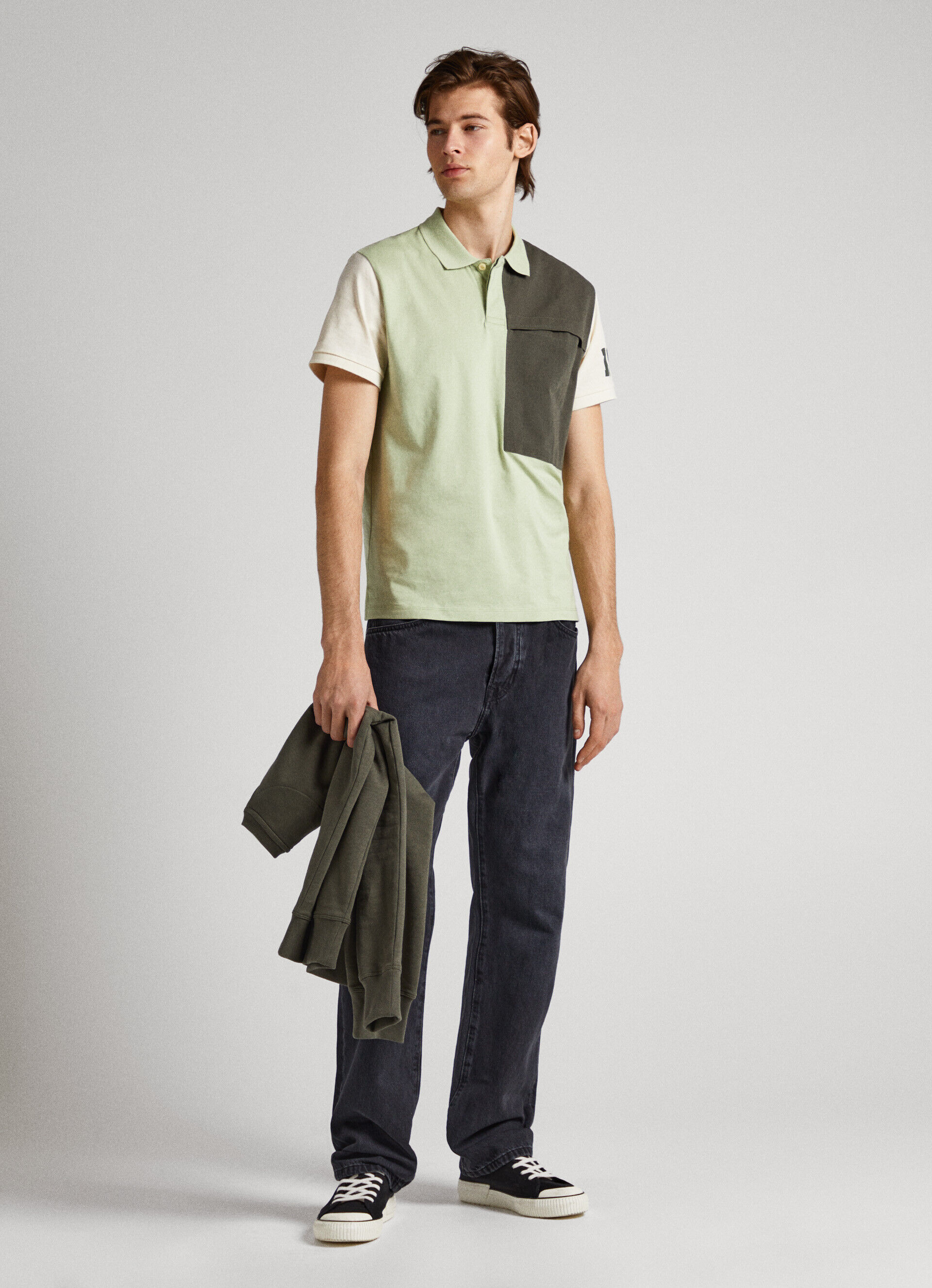 Camisa polo Portobello com bolso no peito - Verde Coentro
