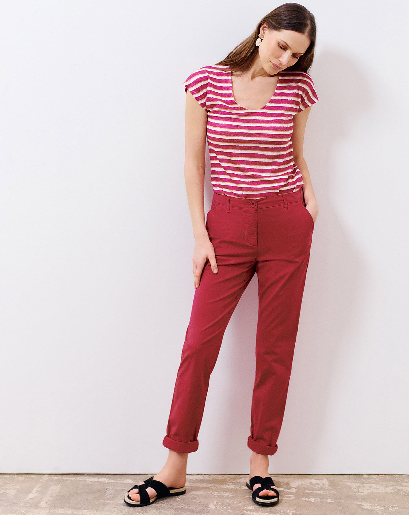 Caroll Pantalon chino Adelmo B groseille