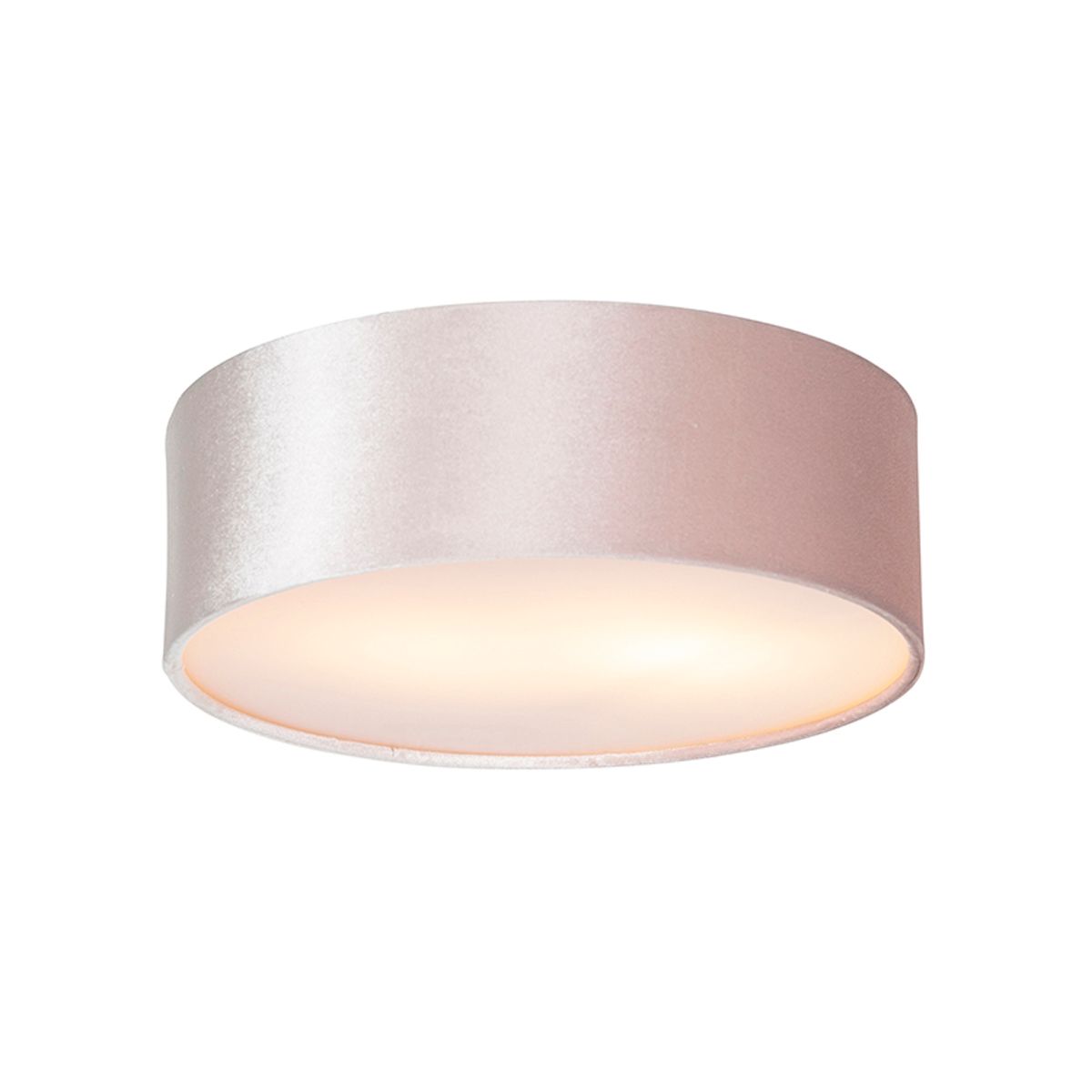 Moderne plafondlamp roze 30 cm met gouden binnenkant - Drum