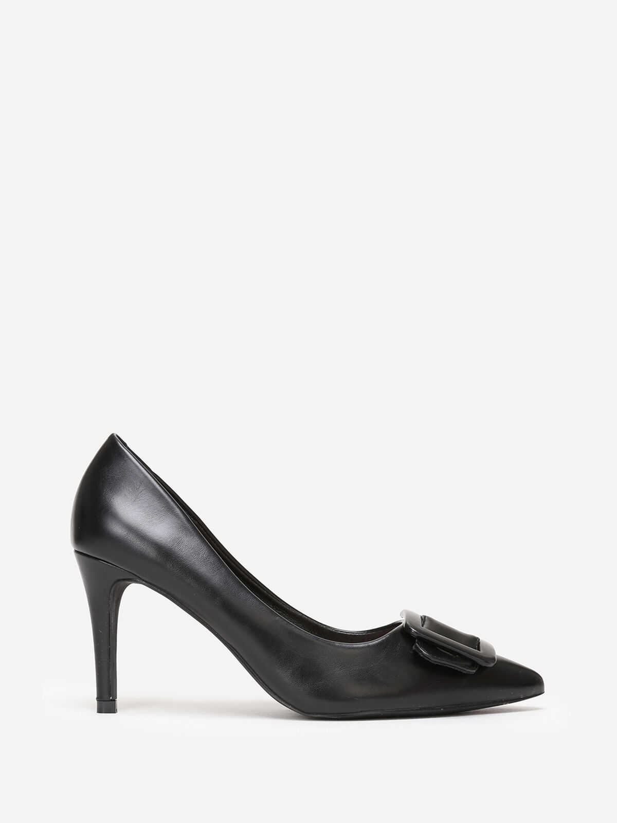 Escarpins avec bride à boucle carrée- Noir