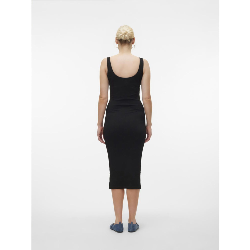 Køb Vero Moda Maternity Black Isa Seamless Midi Rib Kjole Noos