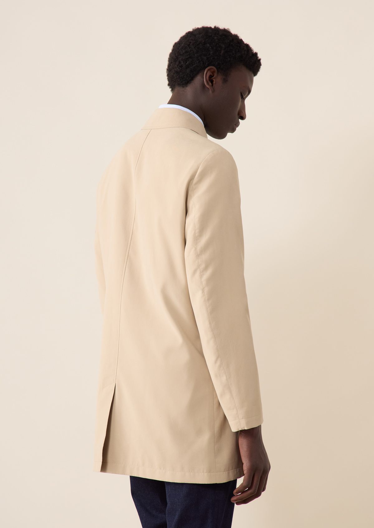 Trench droit uni beige