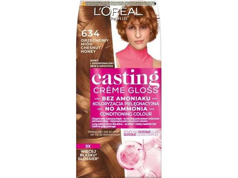 L'Oreal Paris Casting creme gloss hårfarve 634 valnøddehonning