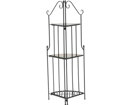 Siena Garden Prato ijzeren mozaïek bloemenhoekplank, B 36 H 141,5 cm, zwart