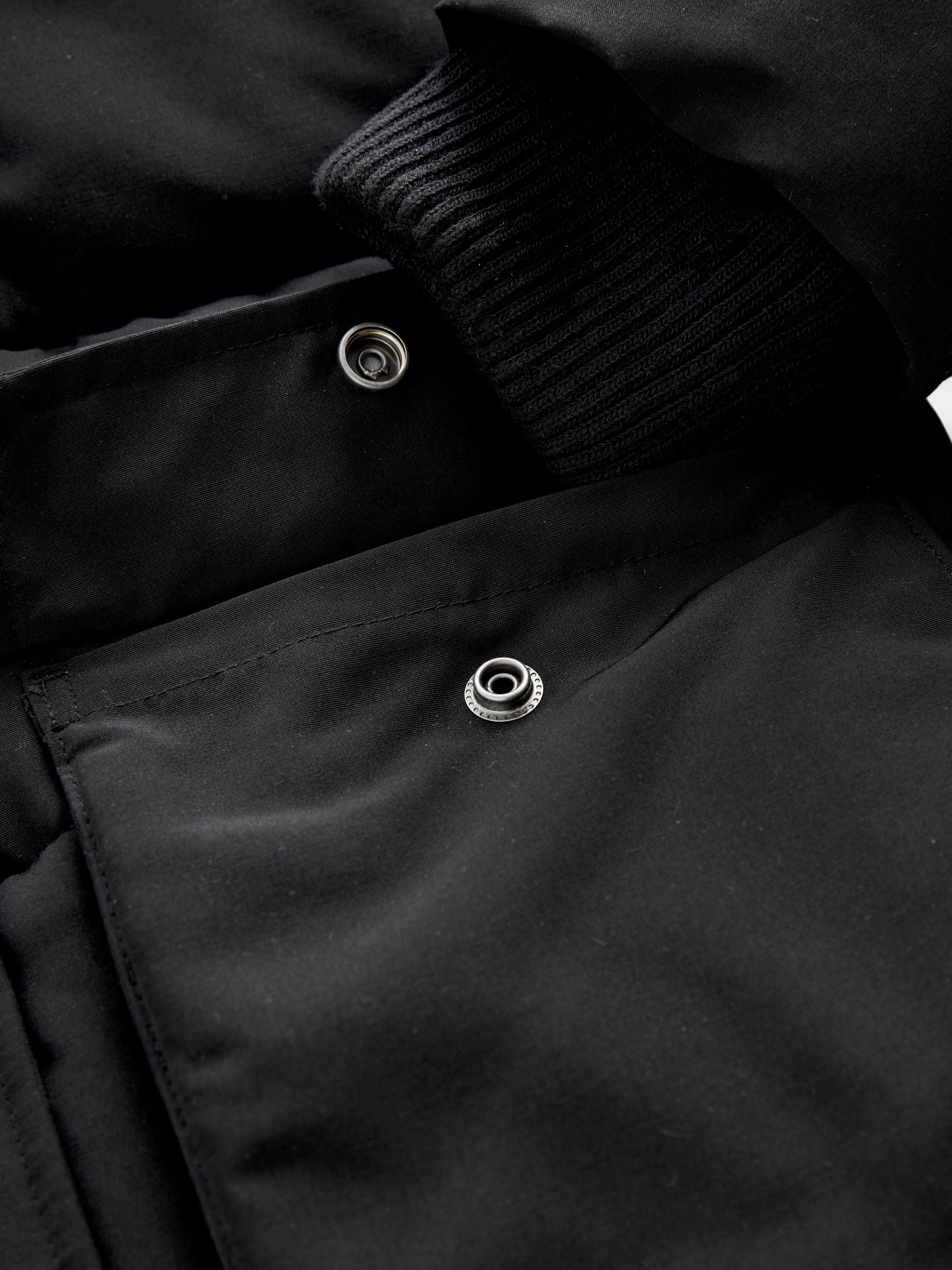 Zwart - Superdry - Everest lange gewatteerde jas