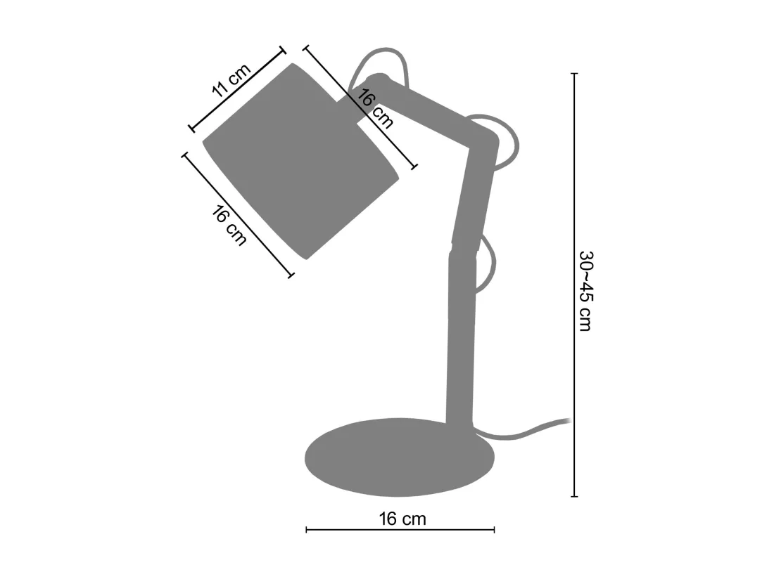 Lampe de chevet articulé curvé bois naturel,cylindre écru 45 cm.