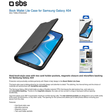 SBS Samsung Galaxy A54 wallet - sort