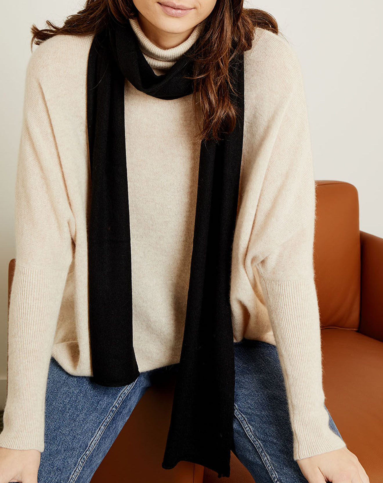 Miss Cashmere Écharpe 100% Cachemire Margaux noire