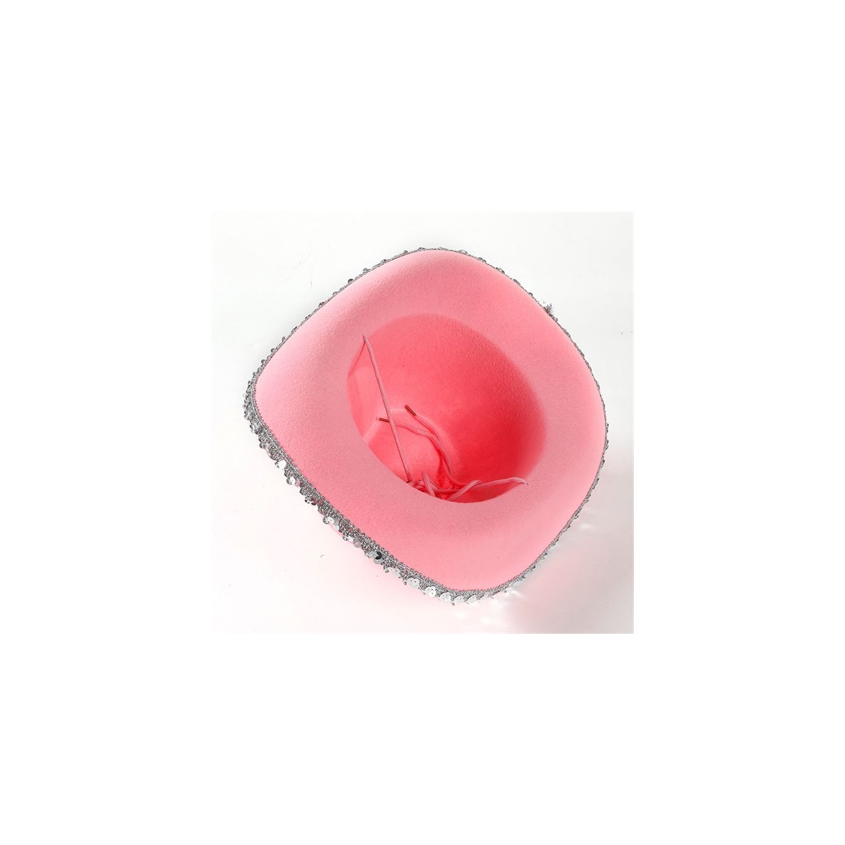 Rosa cowboyhatt med paljetter