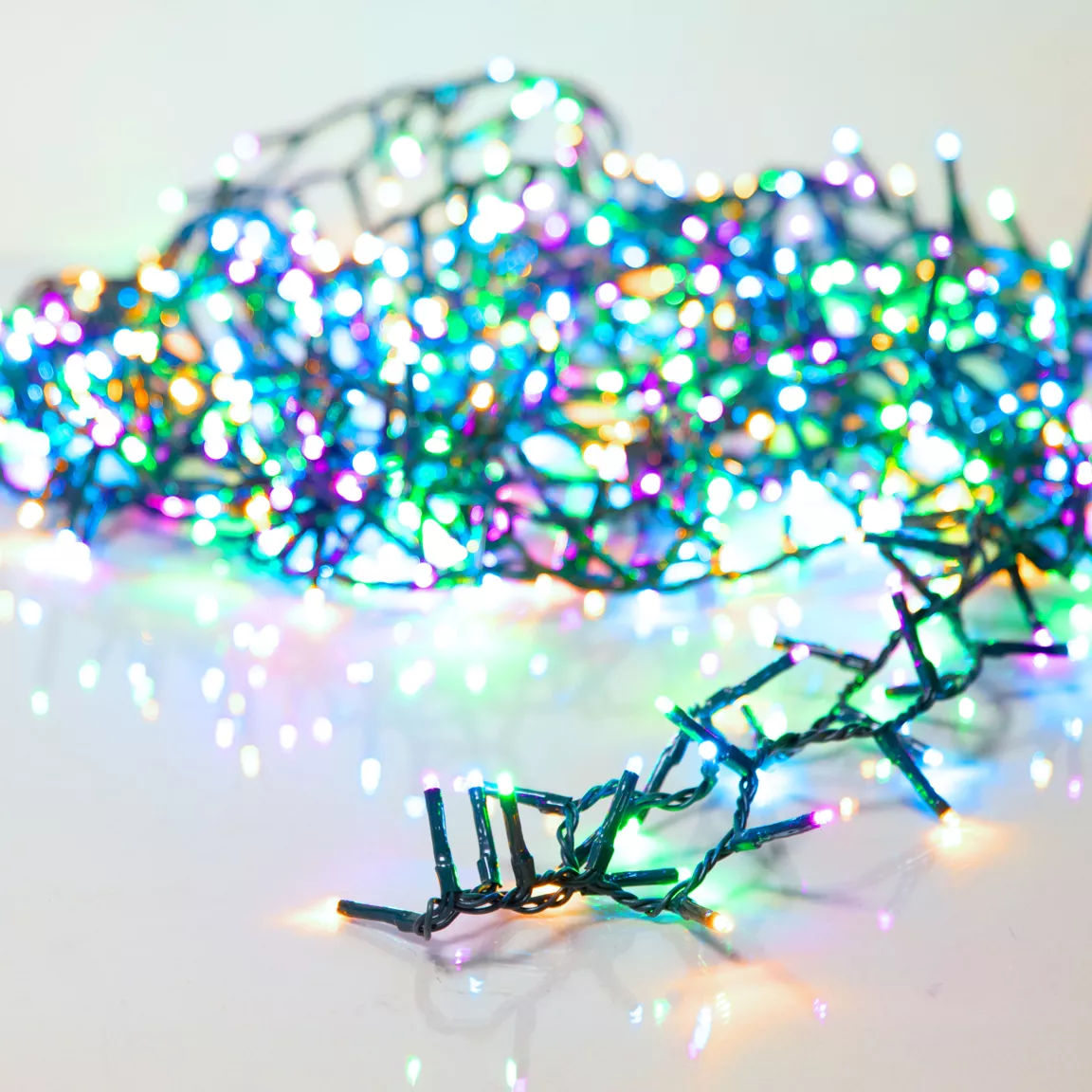 Guirlande lumineuse 7,50 m 350 LED câble vert Luxe Multicolore pastel