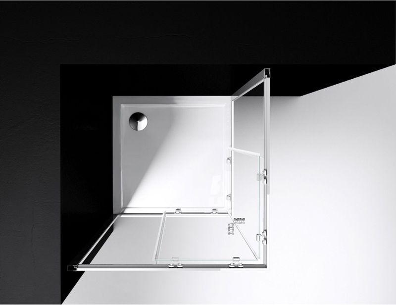 Best Design - Project - Douche Hoekinstap - Helder Glas - Aluminium Profiel