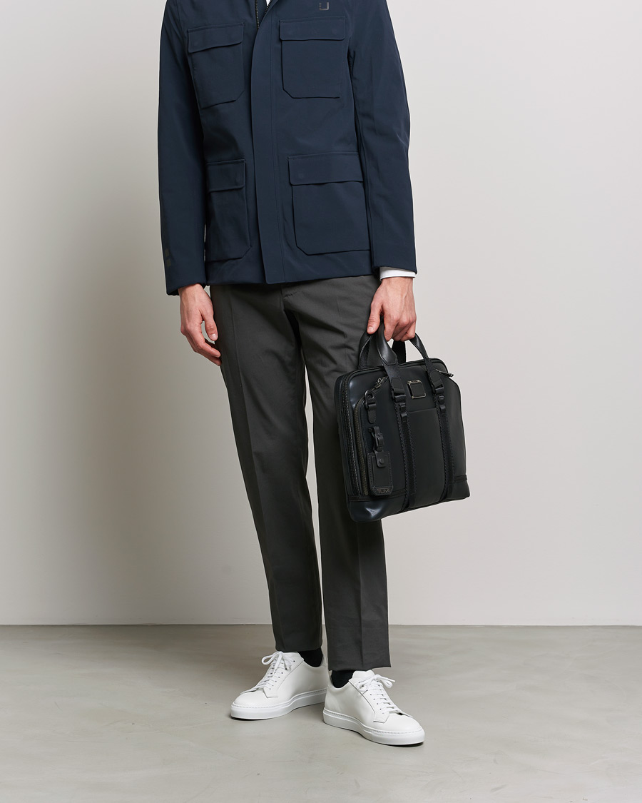 TUMI Alpha Bravo Academy Leather Brief Black