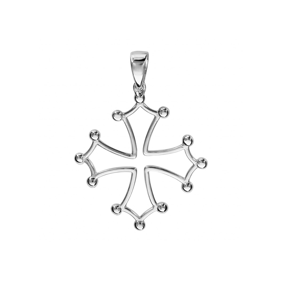 Pendentif Croix Occitane - Grand modèle Argent