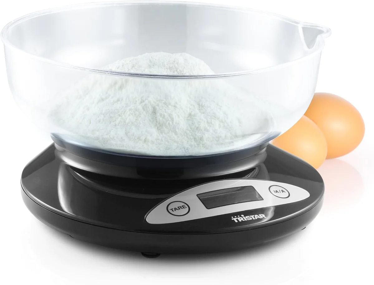 Balance de cuisine électronique jusqu'à 2 kg gris noir Tristar