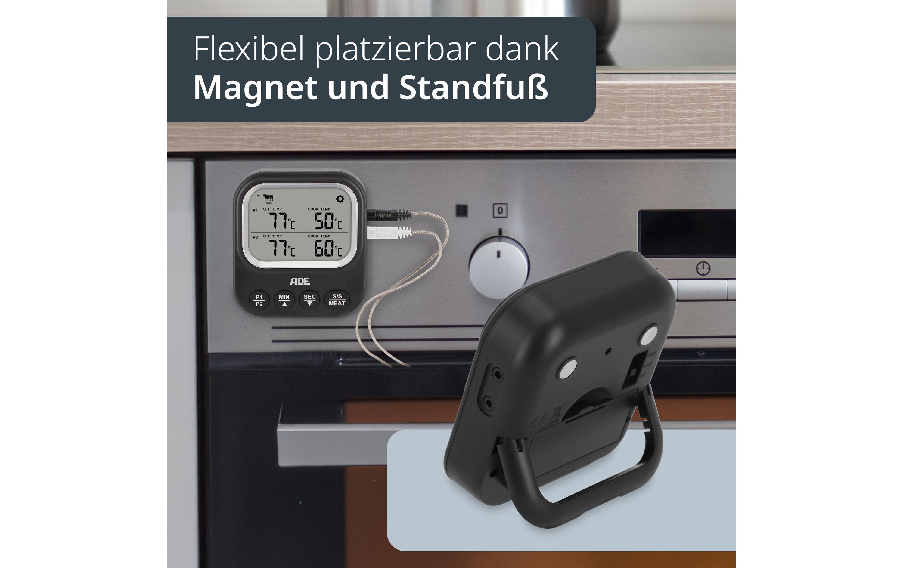 Digitales Braten- und Ofenthermometer SchwarzBBQ-Thermometer