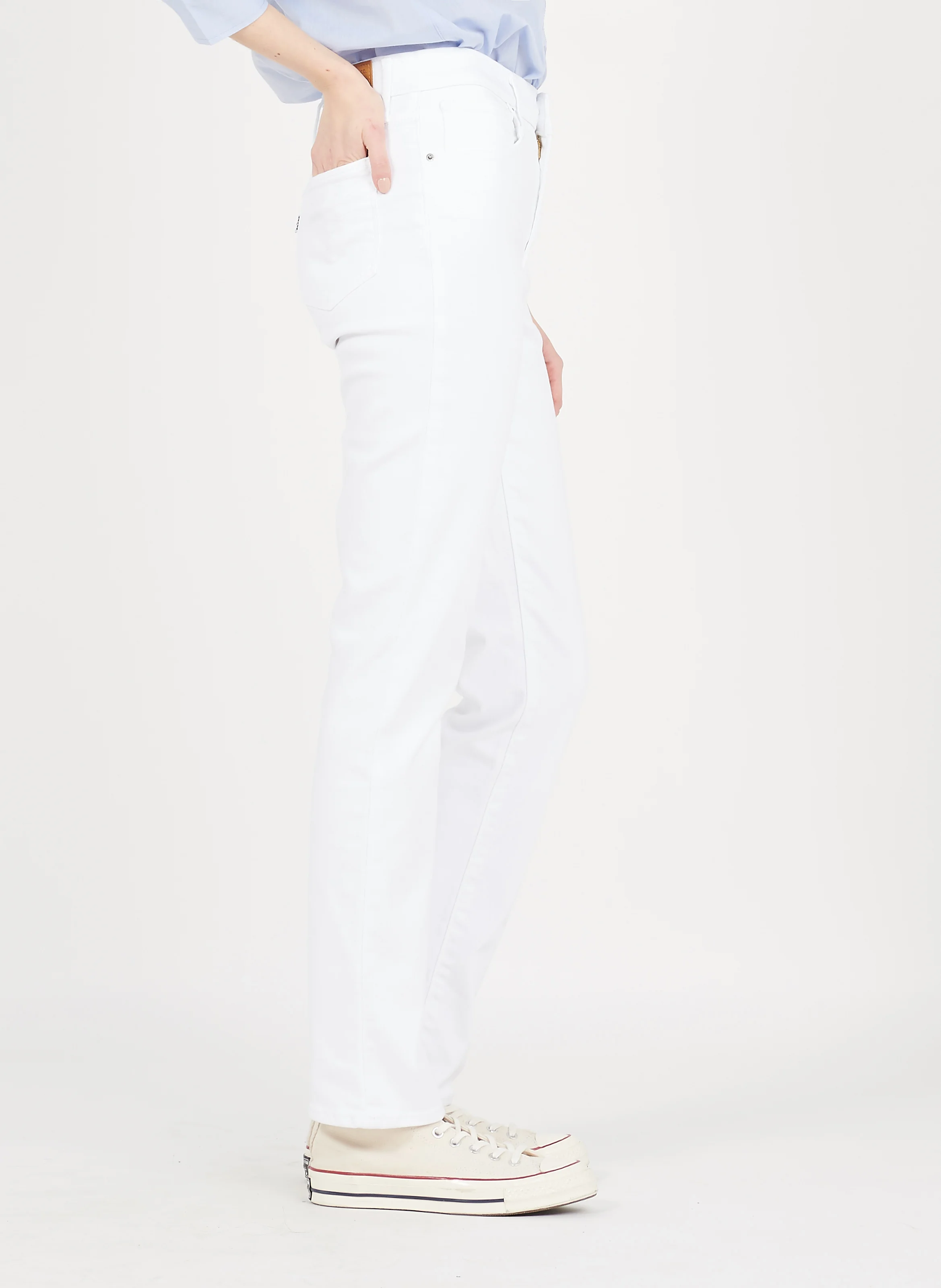 724 HIGH RISE STRAIGHT - Jean droit taille haute en coton mélangé | Blanc