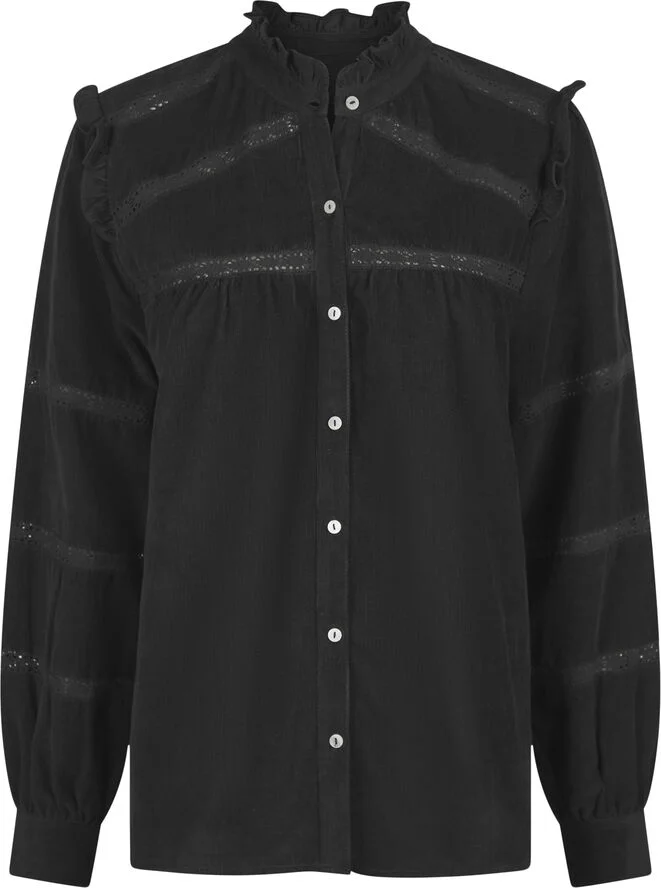 Neo Noir Isala Corduroy Shirt Black