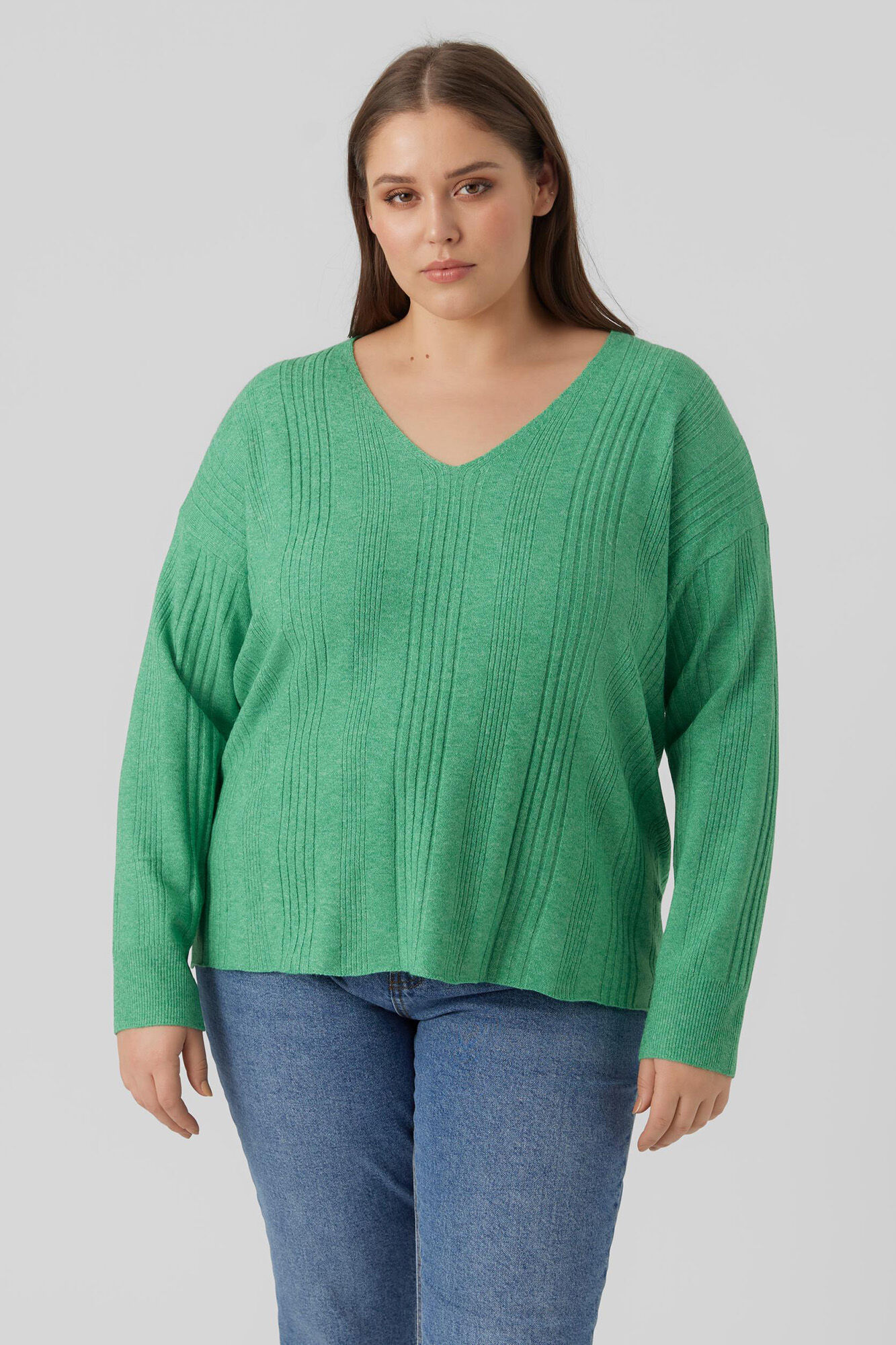 Suéter básico de malha plus size - Verde