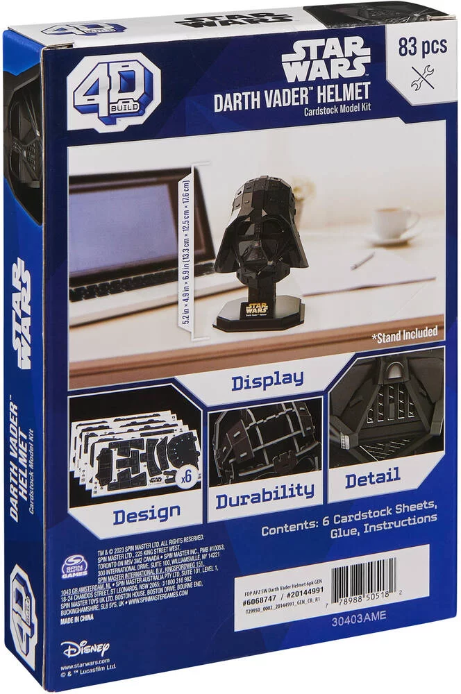 STAR WARS - 4D BUILD  - CASQUE DARK VADOR 83 PIECES
