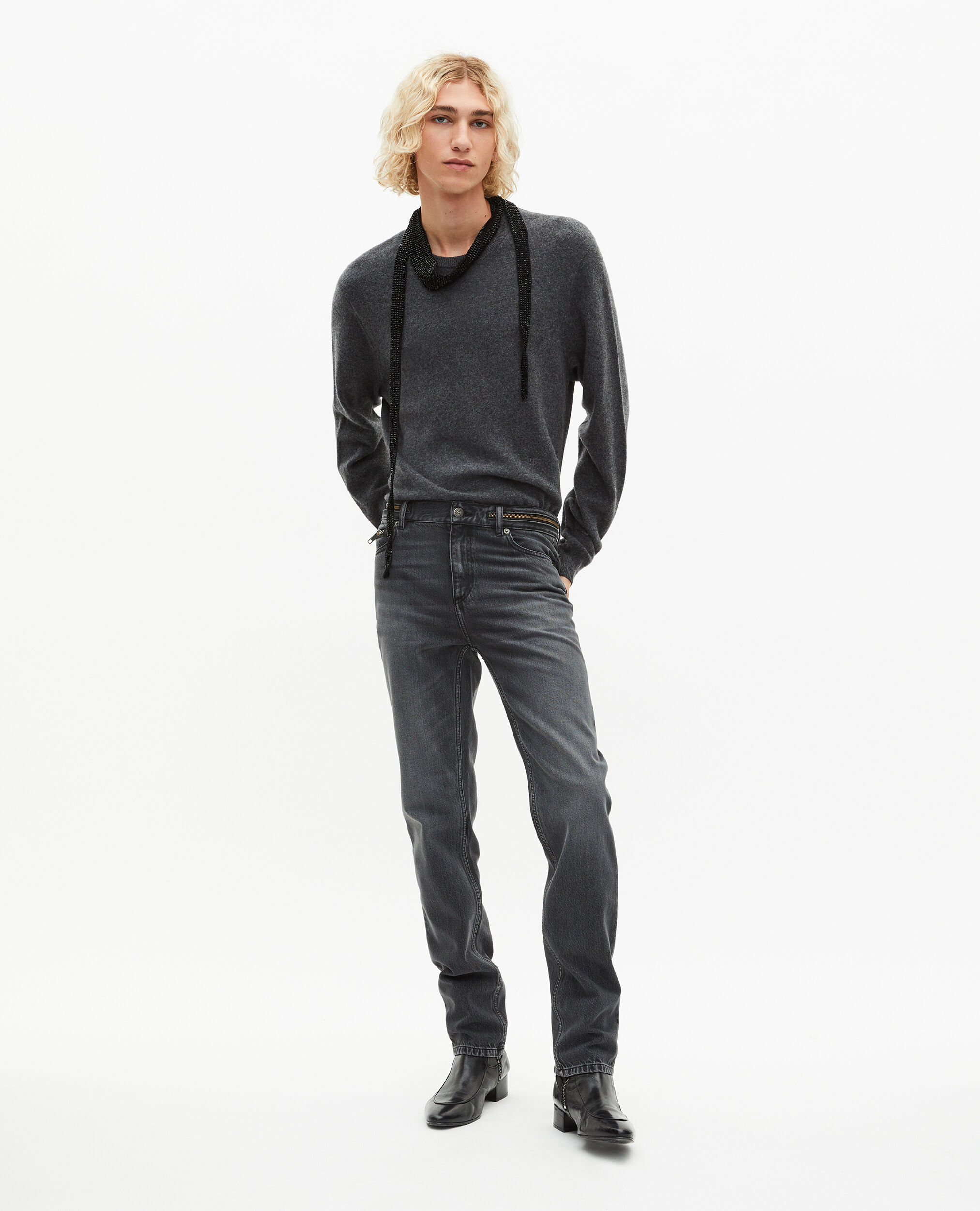 Jean slim noir délavé