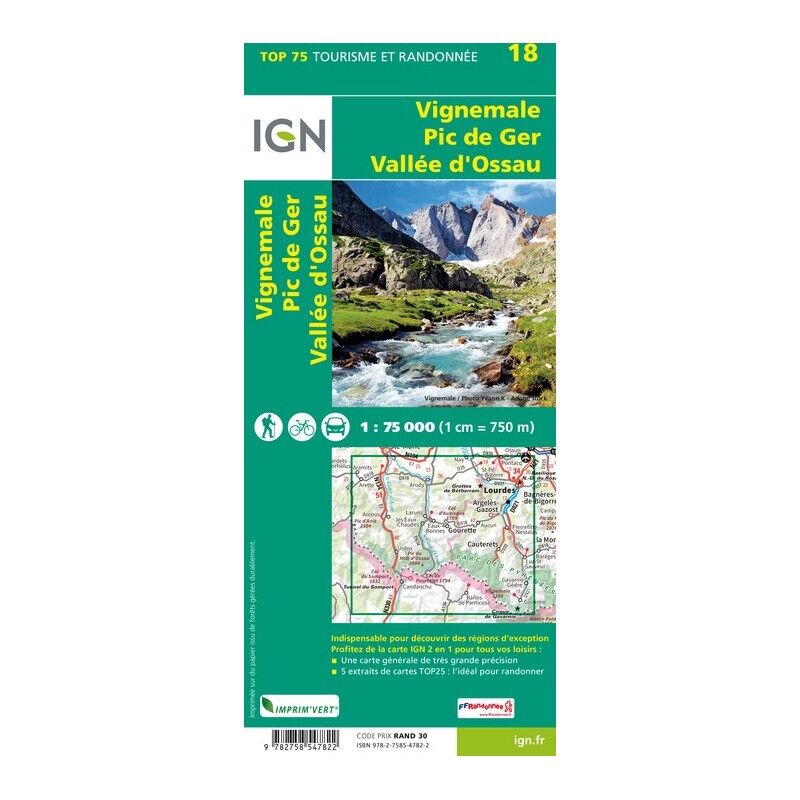 Vignemale.Pic De Ger.Vallée D'Ossau - Carte topographique