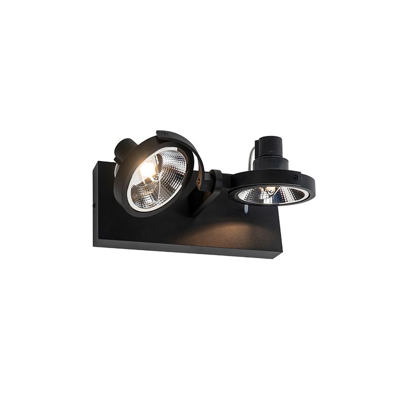 Moderne spot zwart 2-lichts - Master 111