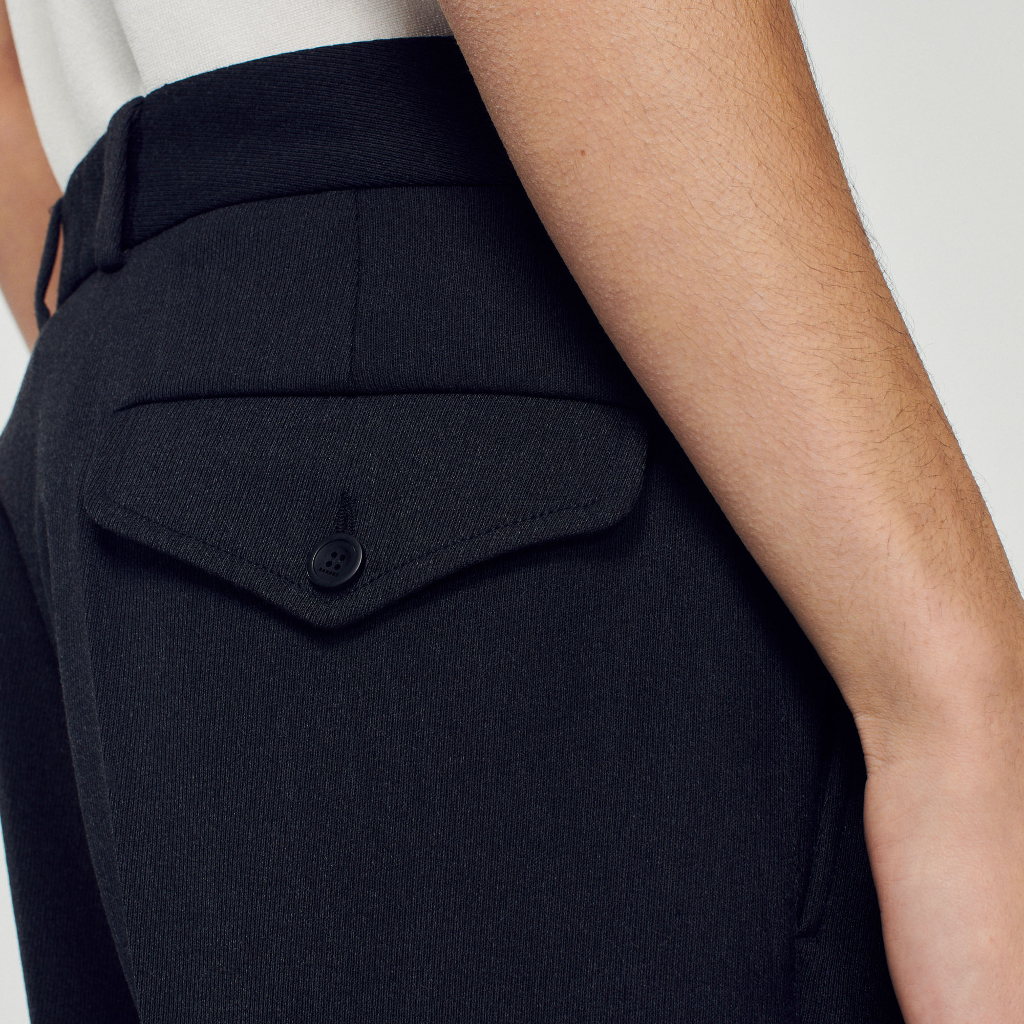 Pantalon en laine melangee