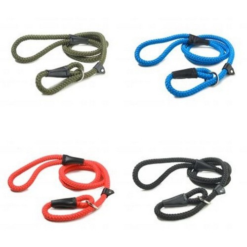 Guia de corda de nylon azul para cães