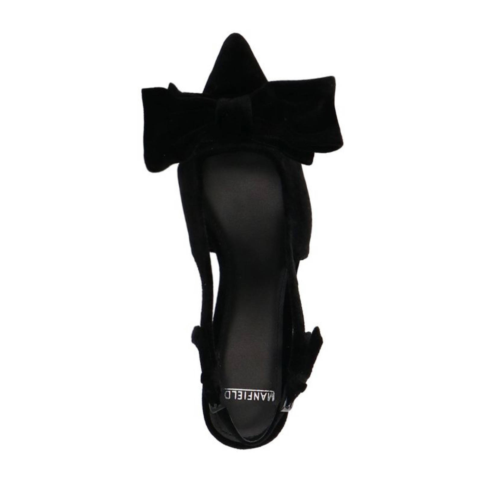 Manfield fluwelen slingback pumps zwart