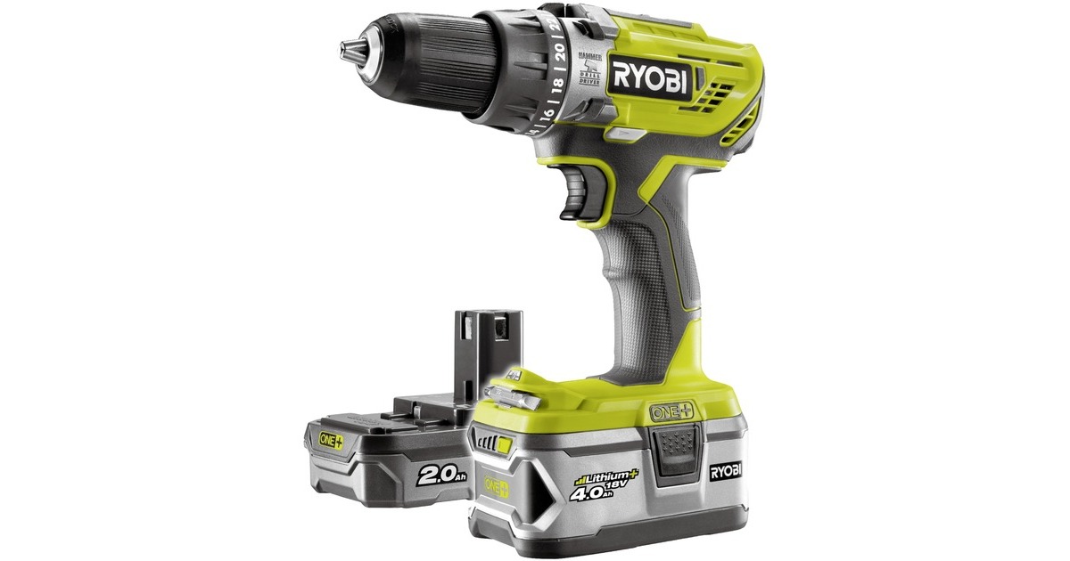 RyobiR18PD3-242S klopboorschroevendraaier  (Groen/zwart, Accu inbegrepen)