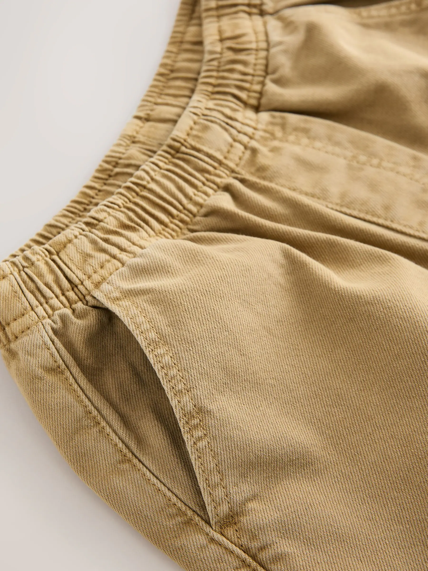 Pastelgeel - Twill jeans met aantrekkoord (3-16jr)