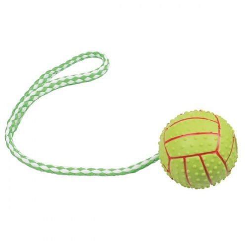Bola verde para cachorro com aba para puxar