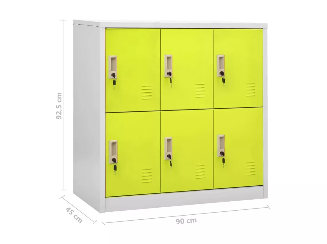 Armoires à casiers 2 pcs Gris clair et vert 90x45x92,5 cm Acier