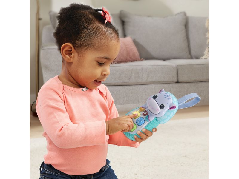 Vtech Beschäftigungsspielzeug Allô Bébé Toudoux bleu -FR- Kinderfreundliches Spieltelefon in Nilpferd-Optik