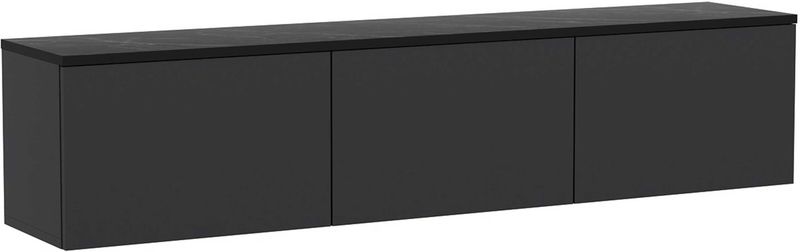 TV Meubel - Industrieel - Zwart - Hout - 160 cm - Met LED-verlichting