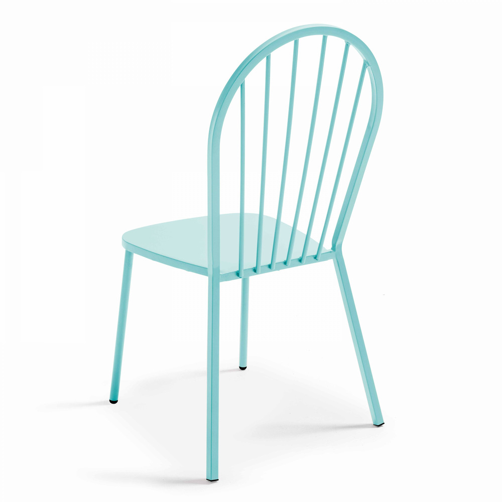 Chaise bistrot en métal turquoise