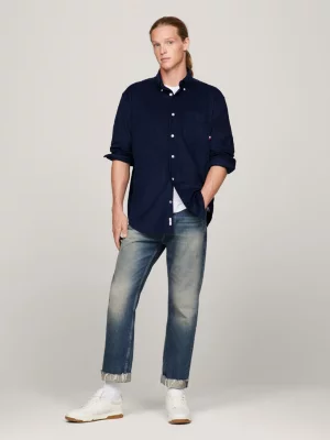 Camisa de veludo cotelê texturizado de corte regular