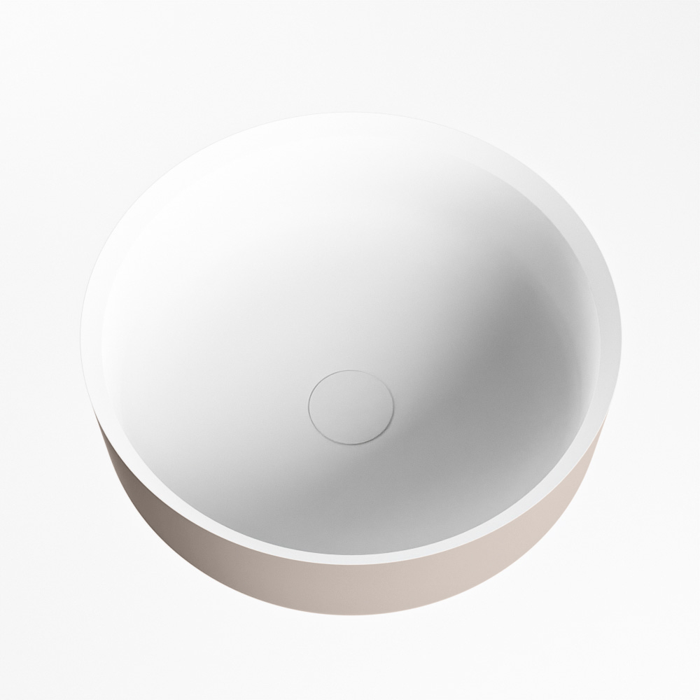 Mondiaz Coss Solid Surface waskom 36cm smoke / talc