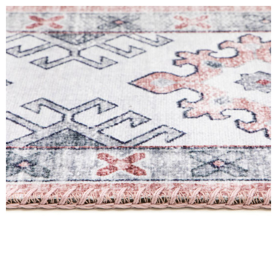 Tapis doux à motif oriental - taha - gris et rose - 160 x 230 cm
