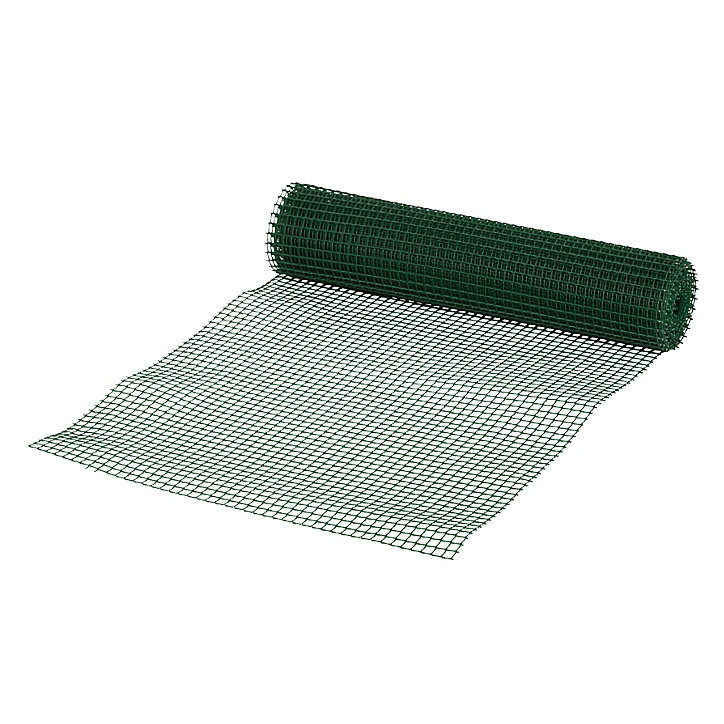 Rouleau de grillage souple Blooma - coloris vert - maille carrée 10 x 10 mm - L.5 m x H.0,50 m