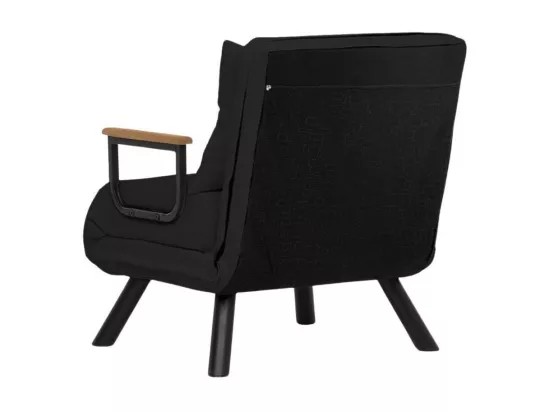 Fauteuil convertible Yolanda Métal Noir et Lin Gris foncé