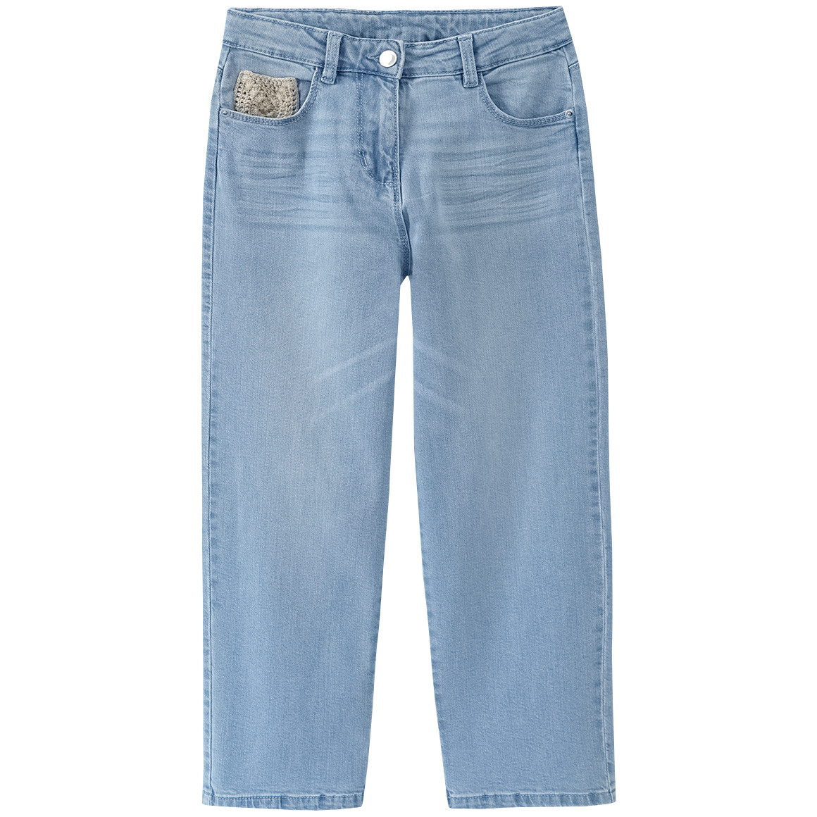 Yigga Mädchen Straight-Jeans mit Bio-Baumwolle hellblau