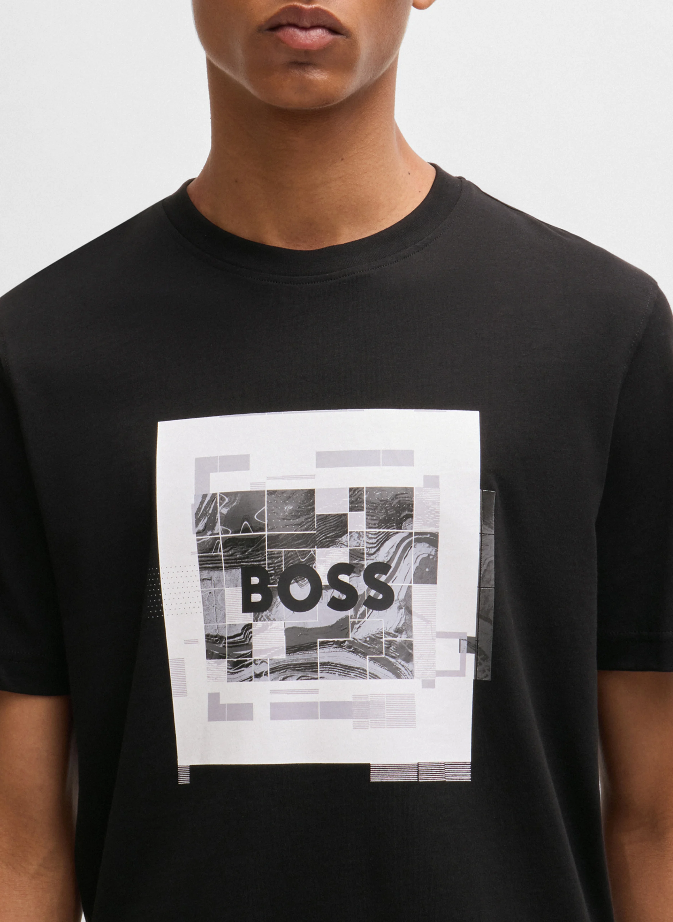 Tee-shirt col rond en coton | Noir