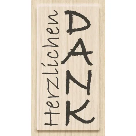 Knorr Prandell Stempel aus Holz (Danke) Motivgröße 3 x 6 cm , Motiv: Herzlichen Dank