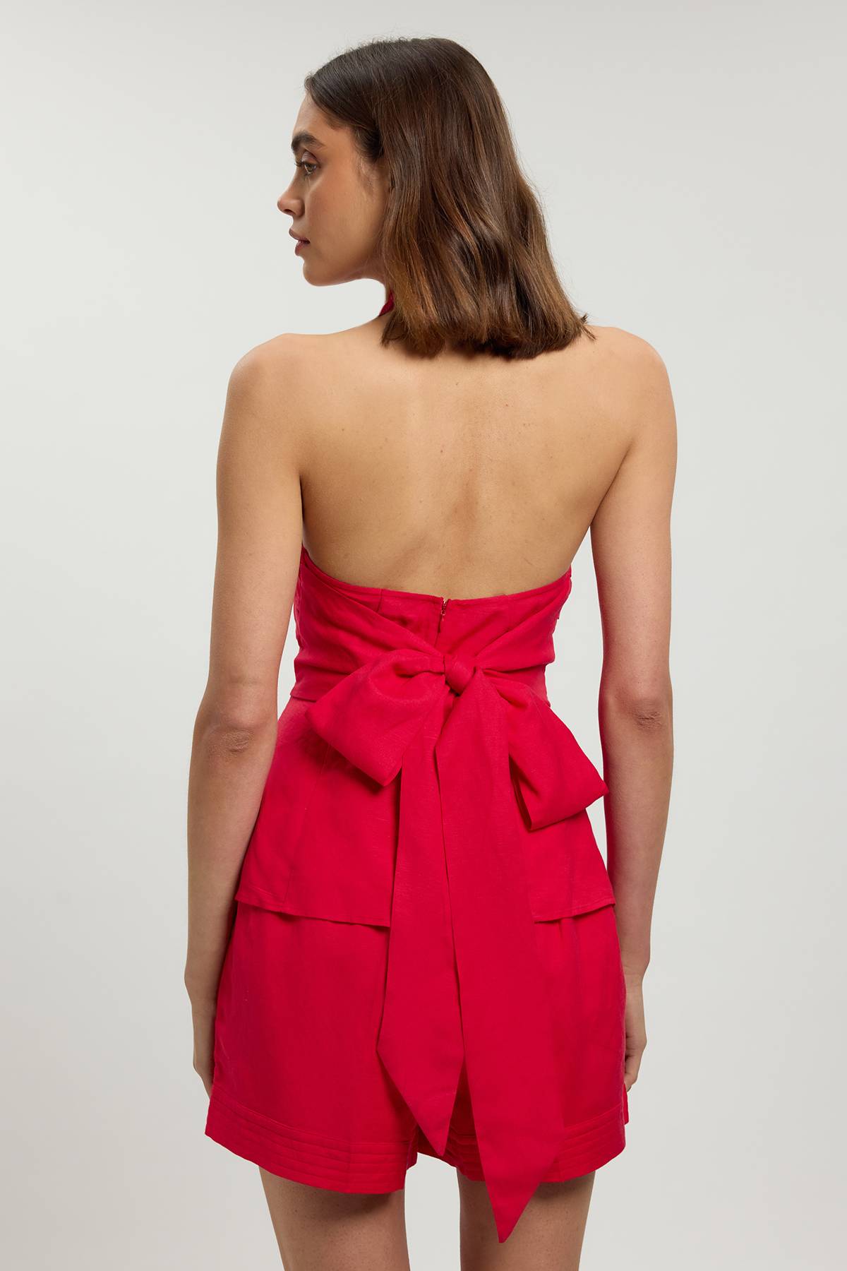 KarenMillen Haut Tissé Col Licou En Viscose Lin