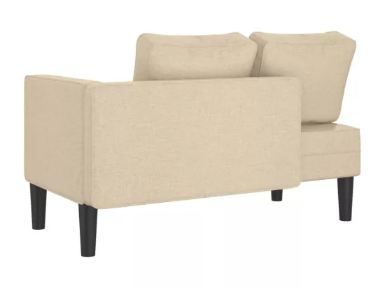 Prolenta Premium - Chaise longue avec coussins crème tissu