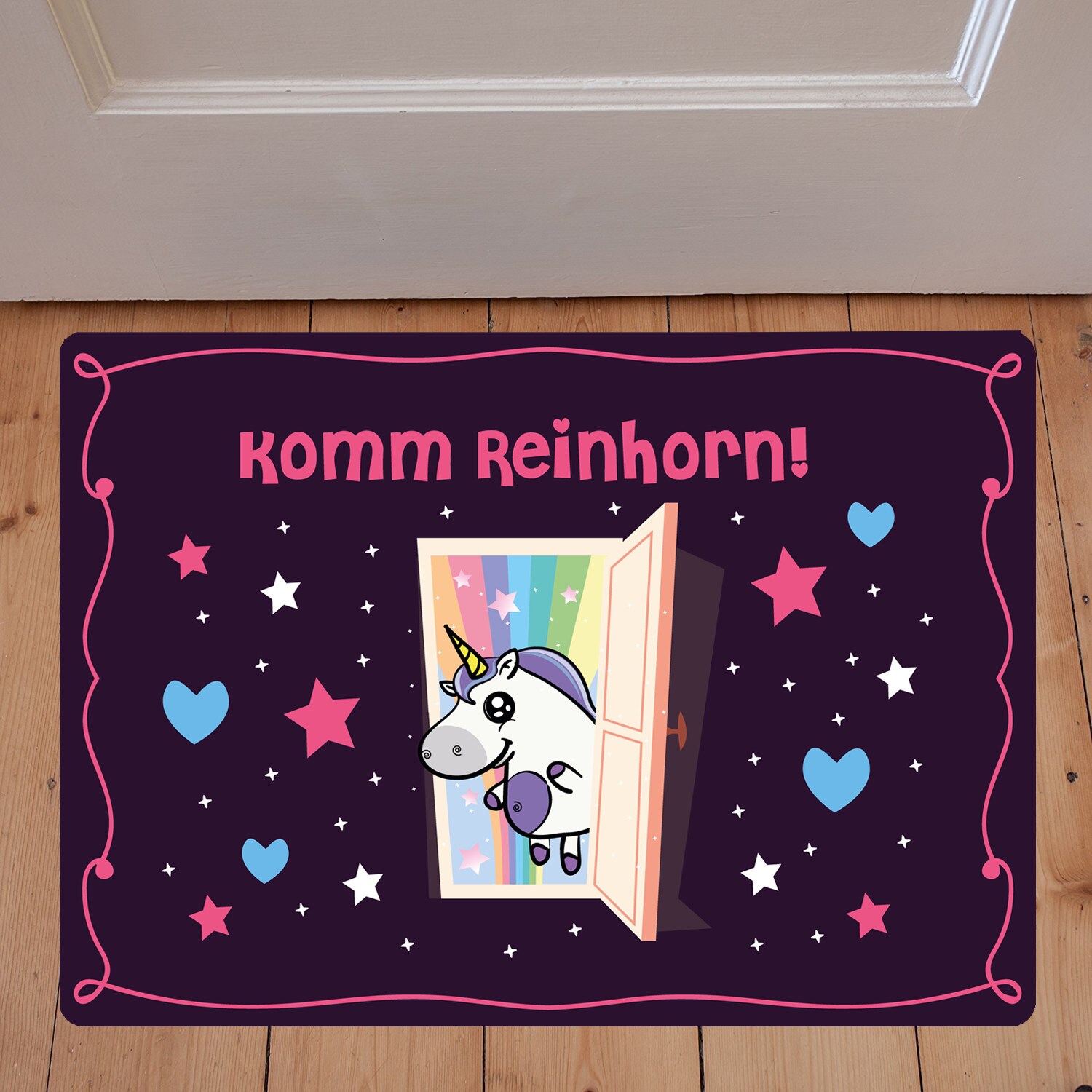 EinhornLiebe - Fußmatte - Einhorn KommReinhorn (Größe: 50x70cm)
