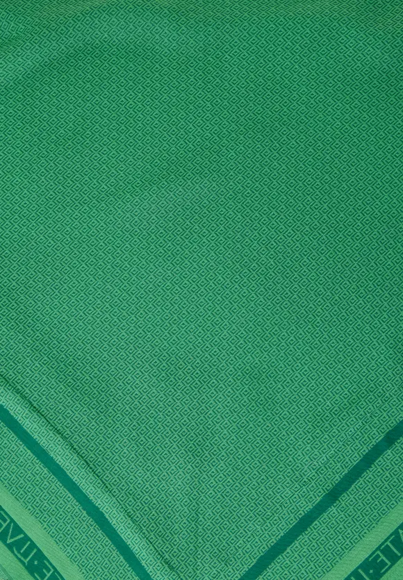 Printtuch mit Fransen - fresh spring green