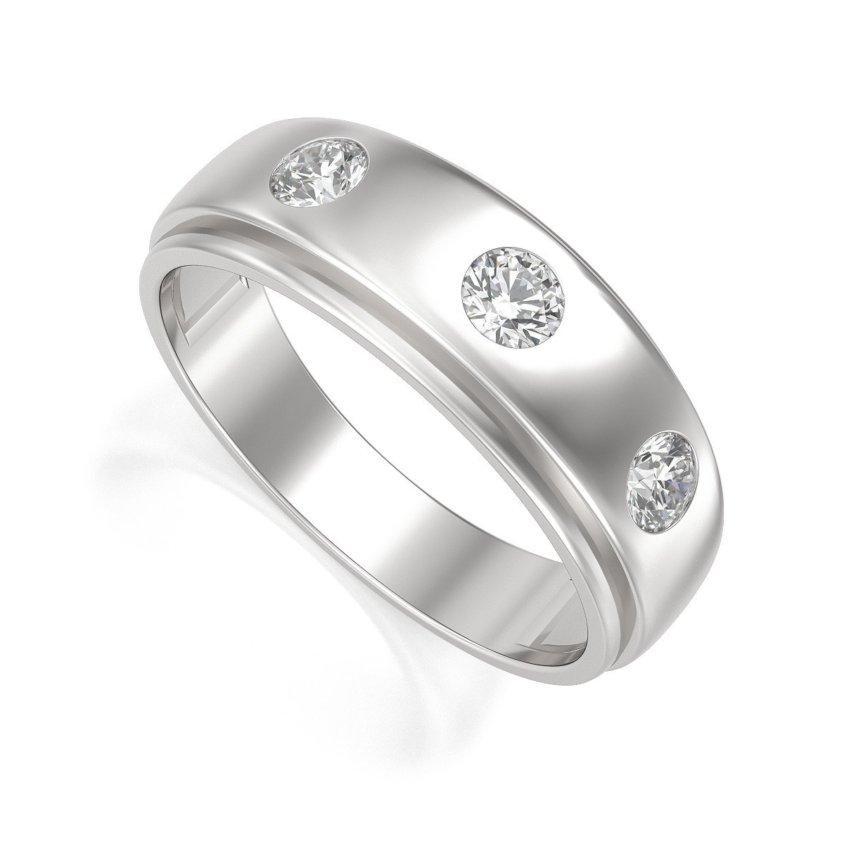 Alliance ADEN Homme Or 585 Blanc Diamants 5.6grs